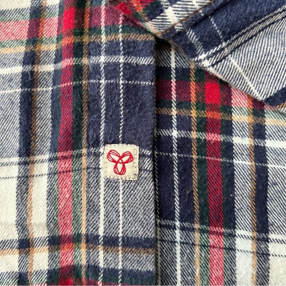 Women's TNA Boyfriend Fit Hooded Blue and Red Plaid XXS - Picture 4 of 16